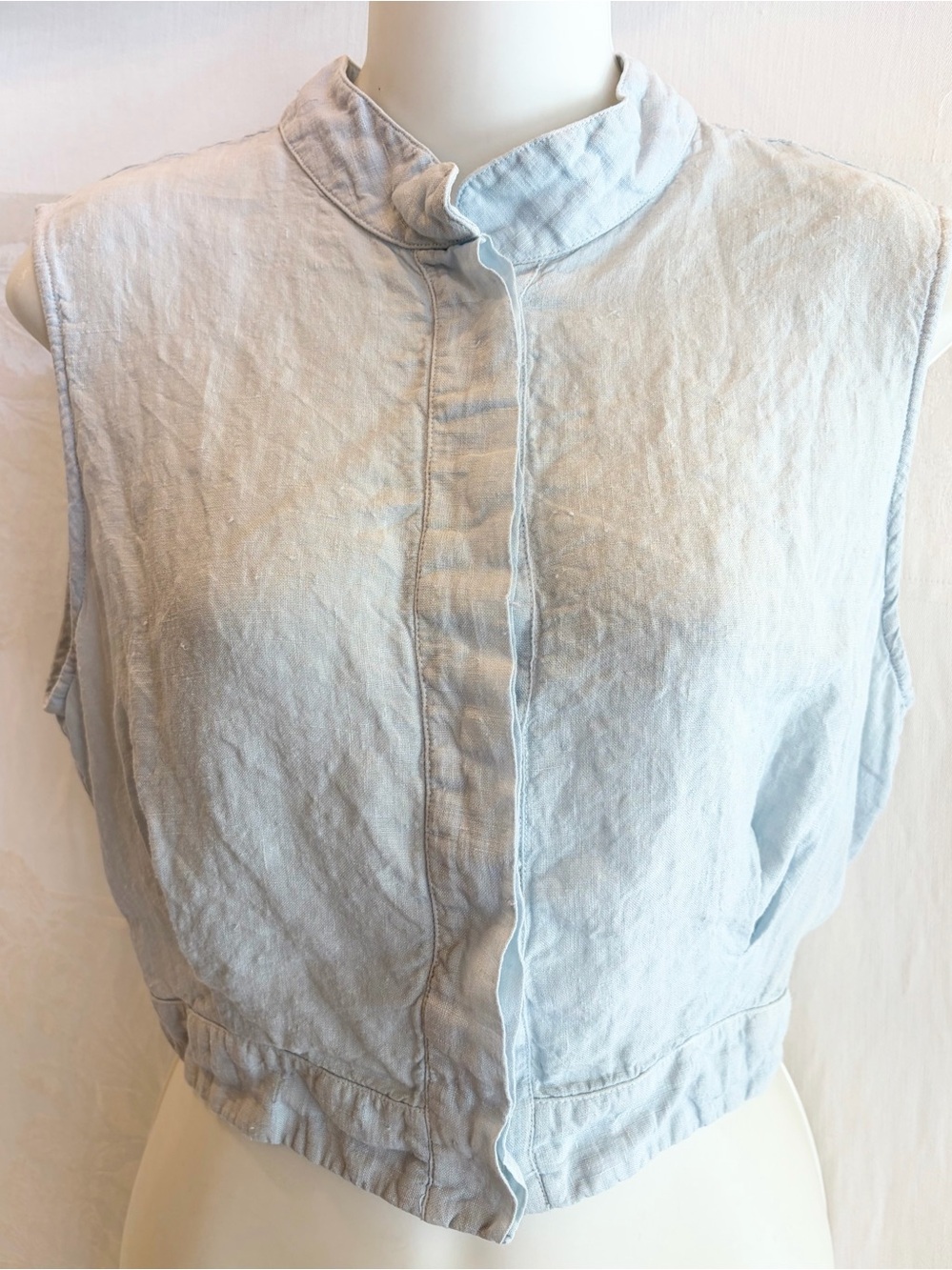 Emporio Hotel Sirenuse Blue Linen Sleeveless Top 40 4 Positano Italy